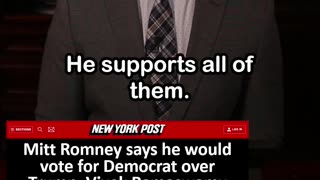 Mitt Romney Says He'd Vote Democrat over Trump, Vivek Ramaswamy