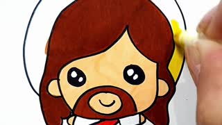 How to draw and paint Jesus Kawaii