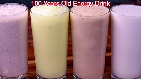 100 Years Old Healthy Energy Drinks - High Calcium Drinks Recipe 4 Ways For Stronger Bones & Muscles