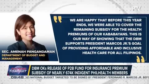 DBM OKs release of P2-B fund for insurance premium subsidy of nearly 674-K indigent PhilHealth