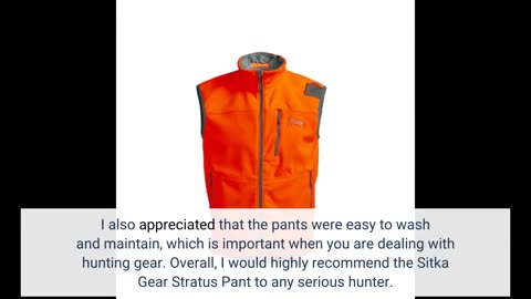 User Comments: SITKA Gear Stratus Pant