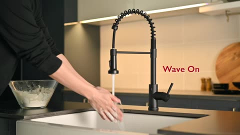 GIMILI Black Touchless Kitchen Faucet Motion Sensor Kitchen Faucets