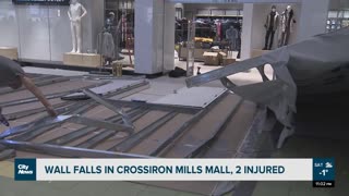 Wall falls in CrossIron Mills mall leaving two people injured