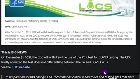 CDC Says To No Longer Use PCR Tests