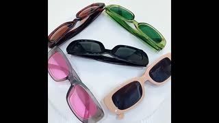 Small Rectangle Sunglasses Women Oval Vintage Brand