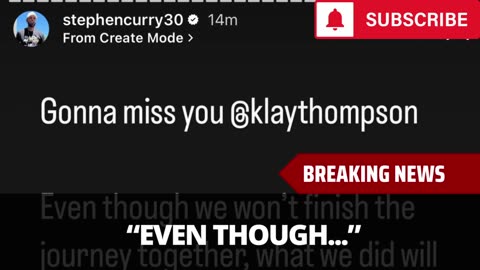 Steph Curry Breaks Silence On Klay Thompson Trade