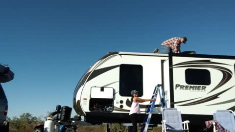 Fixing cellphone booster antena + scenic view heading Quartzsite Arizona