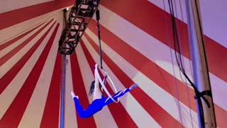 aerial artist on a hoop at Venardos Circus in 2021