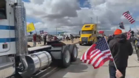 Freedom Convoy USA - Adelanto, CA - Trucks start their way towards Washington DC. The People's Convoy HAS BEGUN! (part 2)