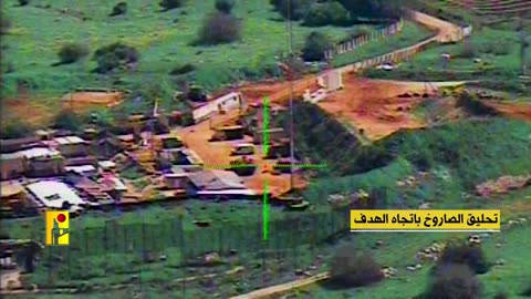 Hezbollah resistance movement targeting an Israeli military vehicle