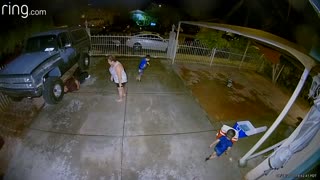 Water Balloon Fight Ends in Faceplant