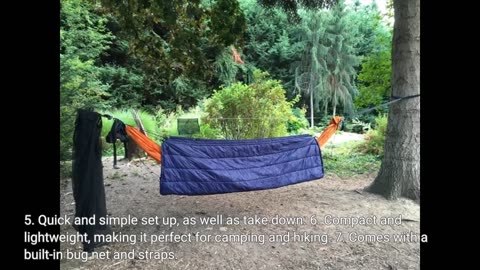 onewind 11Ft Camping Hammock with Mosquito Net Adjustable Ridgeline Double Hammock Portable Lig...