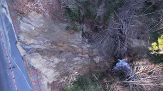 Mudslide below Ticoa Dam