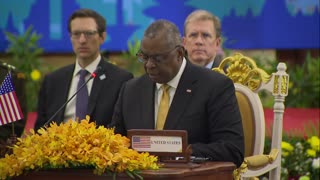 US Defense Secretary Austin delivers remarks at ASEAN