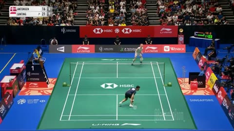 🏸Anthony Sinisuka Ginting🏸 VS 🏸Anders Antonsen Badminton Singapore Open 2023 _ Final👍