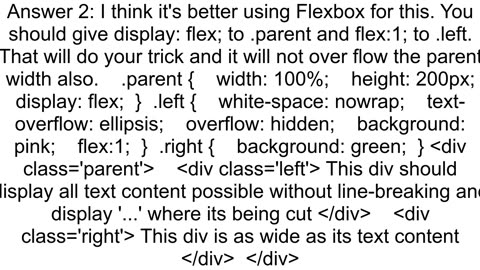 CSS to create a div that takes remaining width of parent when the other sibling div is as wide as i