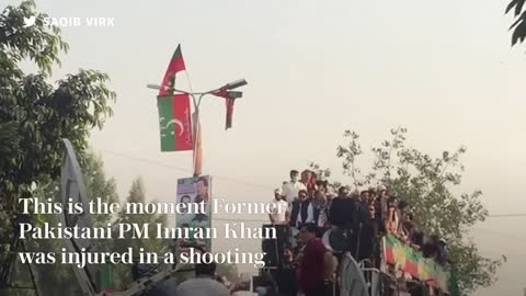 Moment Imran Khan is shot in 'assassination attempt' during Pakistan march