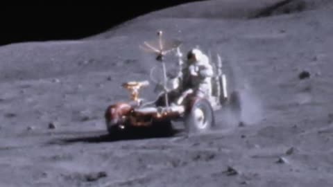 Car driving on the moon