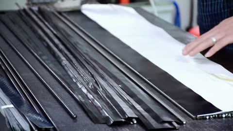 Carbon fiber tube production process iron core, wrapped carbon cloth#carbon