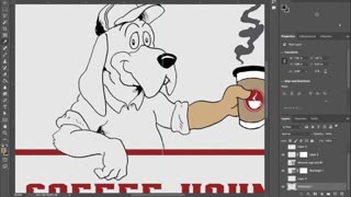 Coloring a Coffee Hound Commission