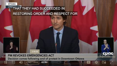 Trudeau Revokes Emergencies Act