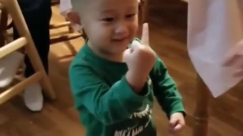 Funny kids 😂, little finger 🤘