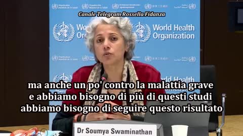 Il capo scienziato dell'Organizzazione Mondiale della Sanità (OMS) Soumya Swaminathan