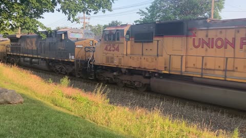 Union Pacific with CSX units at Webster Groves Missouri