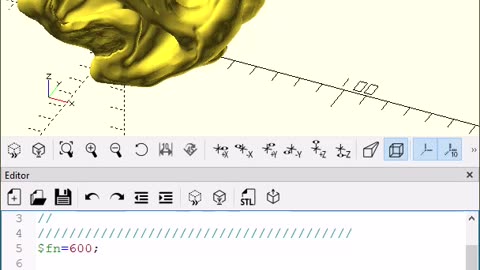 OpenScad: negation !