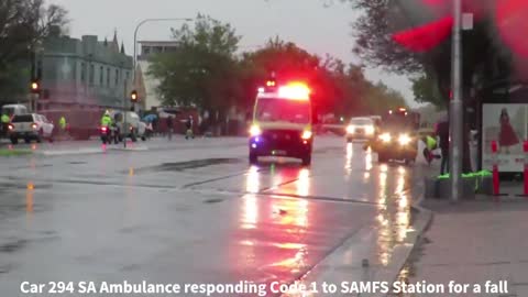 SAAS & SAPOL | SA Ambulance responding and SAPOL doing traffic control during parade