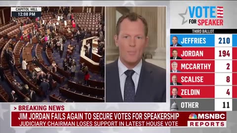 Jim Jordan falls short in third vote for House speaker