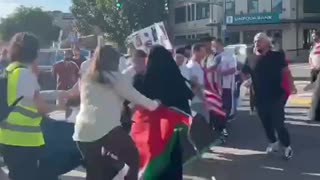 Clashes between Palestinian and Israeli supporters in Washington DC