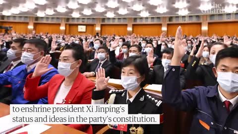 China_ Xi Jinping passes constitution amendment as Hu Jintao escorted out