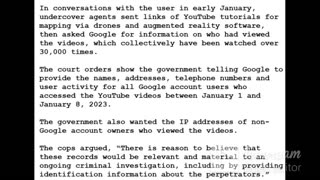 24-0322 - Feds ORDERED Google to UNMASK Certain YOUTUBE USERS - Critics - 'Terrifying'