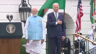 WOW: Bumbling Biden Puts Hand Over Heart For India's National Anthem