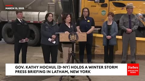 JUST IN- Gov. Kathy Hochul Holds A Winter Storm Press Briefing In Latham, New York