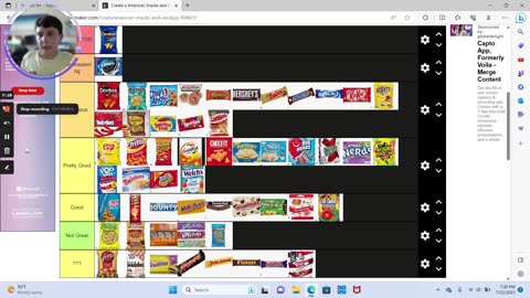 Snack and candy tier list!