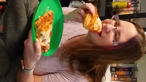 My Sister's Reaction to Digiorno Croissant Crust Pizza