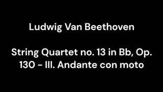 String Quartet no. 13 in Bb, Op. 130 - III. Andante con moto