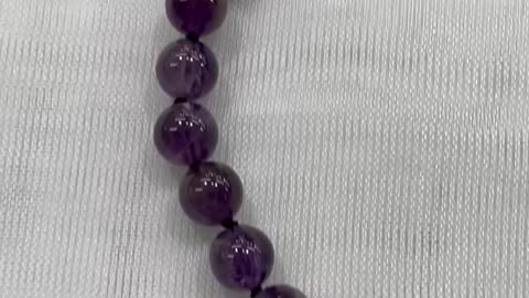 Handmade + Knotting Unique Necklace with 925 Silver, Amethyst. One of a Kind