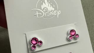 Disney Parks Mickey Mouse October Faux Rose Birthstone Earrings #shorts