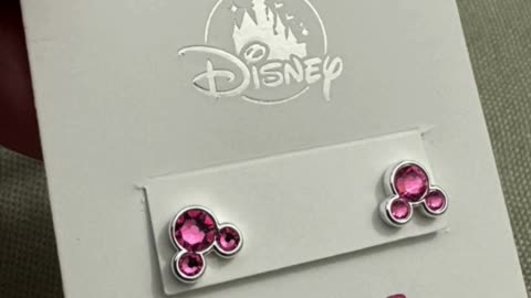 Disney Parks Mickey Mouse October Faux Rose Birthstone Earrings #shorts