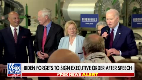 Joe Biden walked off stage without signing the executive order he was promoting