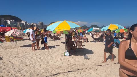 🇧🇷 Rio de Janeiro Copacabana Beach Walk tour Brazil Travel 🌴