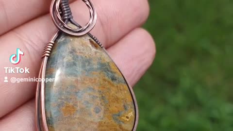 Ocean Jasper Wire Wrap Handmade Jewelry