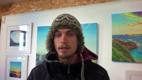 Tom Bird Very talented Artist Gallery on the Hoe. Plymouth Atlantic City 9th March 2015