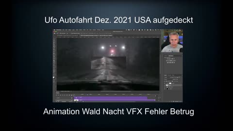 Ufo Autofahrt in der Nacht USA Dezember 2021 Fälschung aufgedeckt Ufologie Betrug Animation