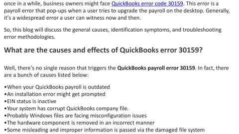 How to Resolve QuickBooks Error Code 30159?