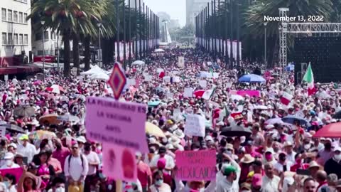 Large rally backs Mexico president amid reform dispute