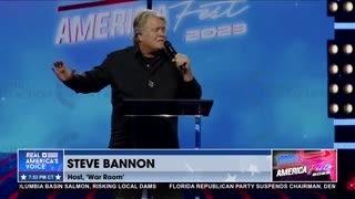 Steve Bannon addresses TPUSA calling out the left for their censorship of Trump